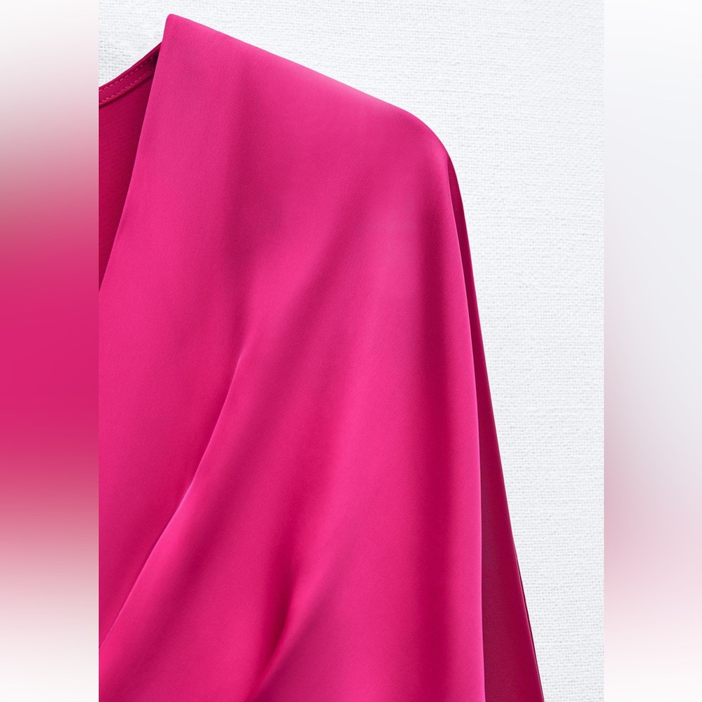 Zara NWT Satin Effect Midi Dress size L - Picture 7 of 9